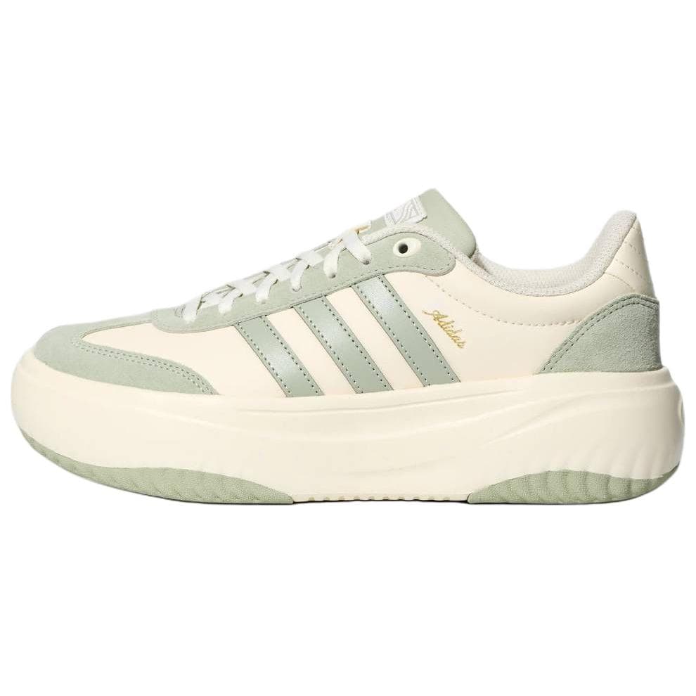 Кроссовки Adidas FLARE PLATFORM Кеды немецкой армии (GAT) Low Топ Светло-бежевый Зелёный Женские - изображение 1