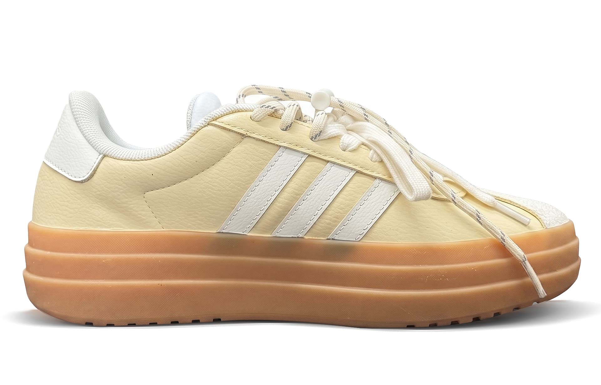 Кроссовки Adidas VL Court Bold Кеды для скейтбординга Low Топ Светло-желтый Женские - изображение 2
