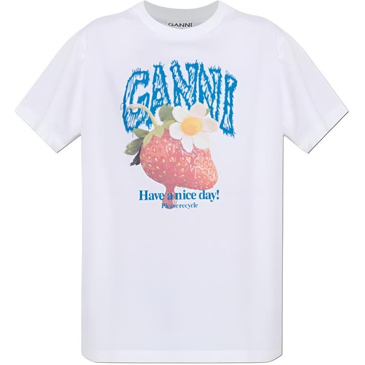 Футболка GANNI Белые Женские T-рубашки - изображение 1