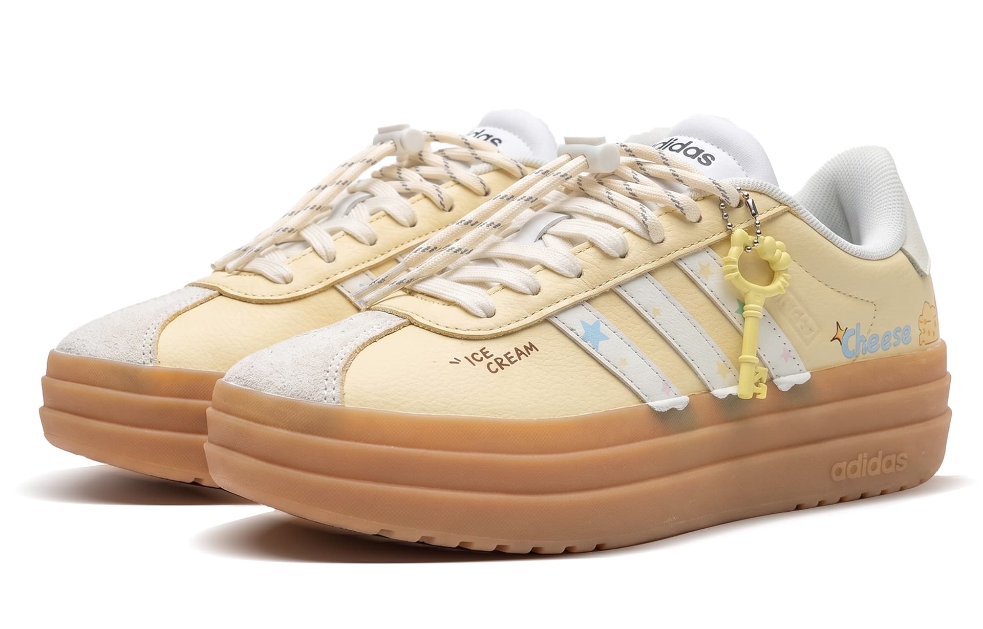 Кроссовки Adidas VL Court Bold Кеды для скейтбординга Low Топ Светло-желтый Женские - изображение 3