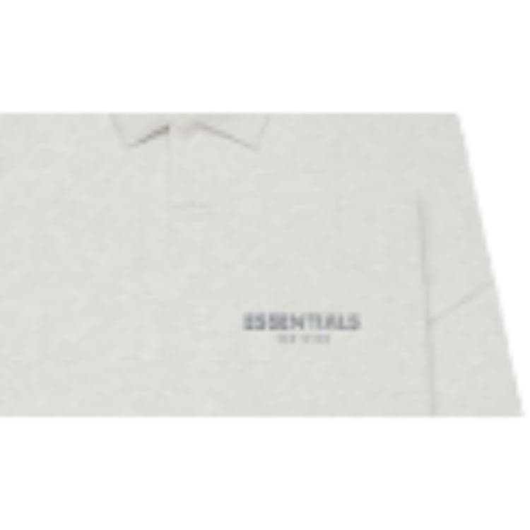 Кофта Fear of God Essentials SS21 Long Sleeve French Terry Polo Light Heather Oatmeal polo - изображение 5