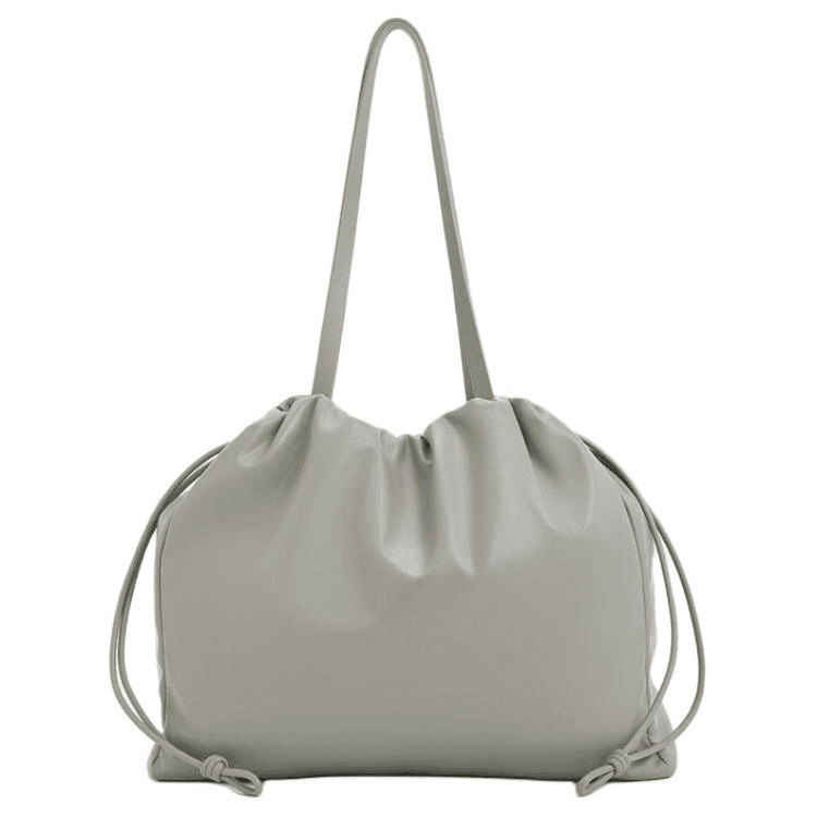 Мини-сумка CHARLES&KEITH Мягкая складчатая сумка-тоут с регулируемыми шнурками, облачная сумка, через плечо, экстра большой, женская, кремово-молочный белый/черный/серый - изображение 4
