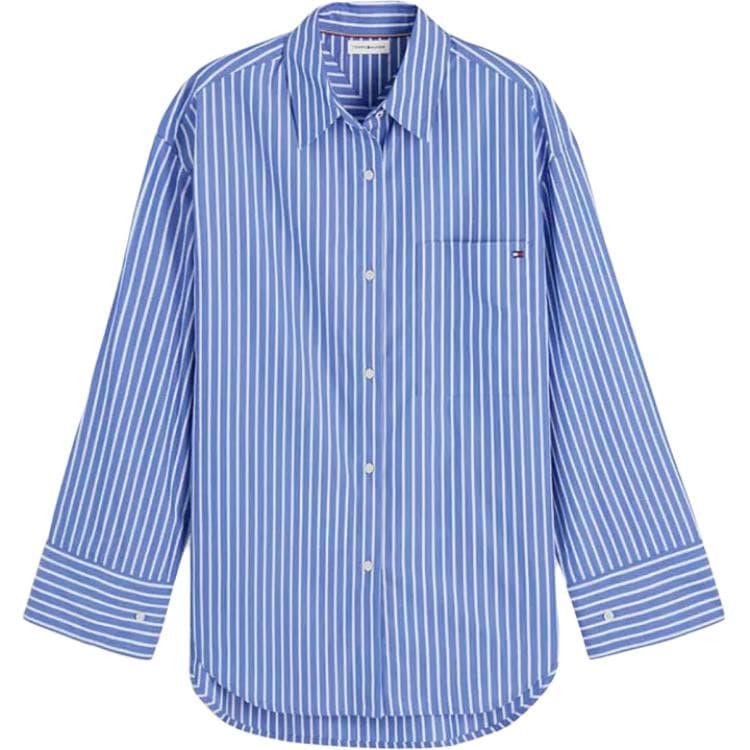 Блузка Tommy Hilfiger Blue Women's Shirts Томми Хилфигер Синие Женские Рубашки - изображение 1
