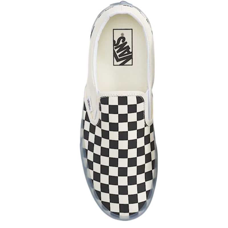 Кроссовки Vans Classic Slip On Кеды для скейтбординга Low Топ Черный хлопок Конфеты белые Мужской - изображение 3