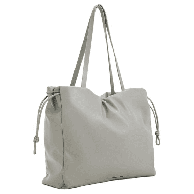 Мини-сумка CHARLES&KEITH Мягкая складчатая сумка-тоут с регулируемыми шнурками, облачная сумка, через плечо, экстра большой, женская, кремово-молочный белый/черный/серый - изображение 2