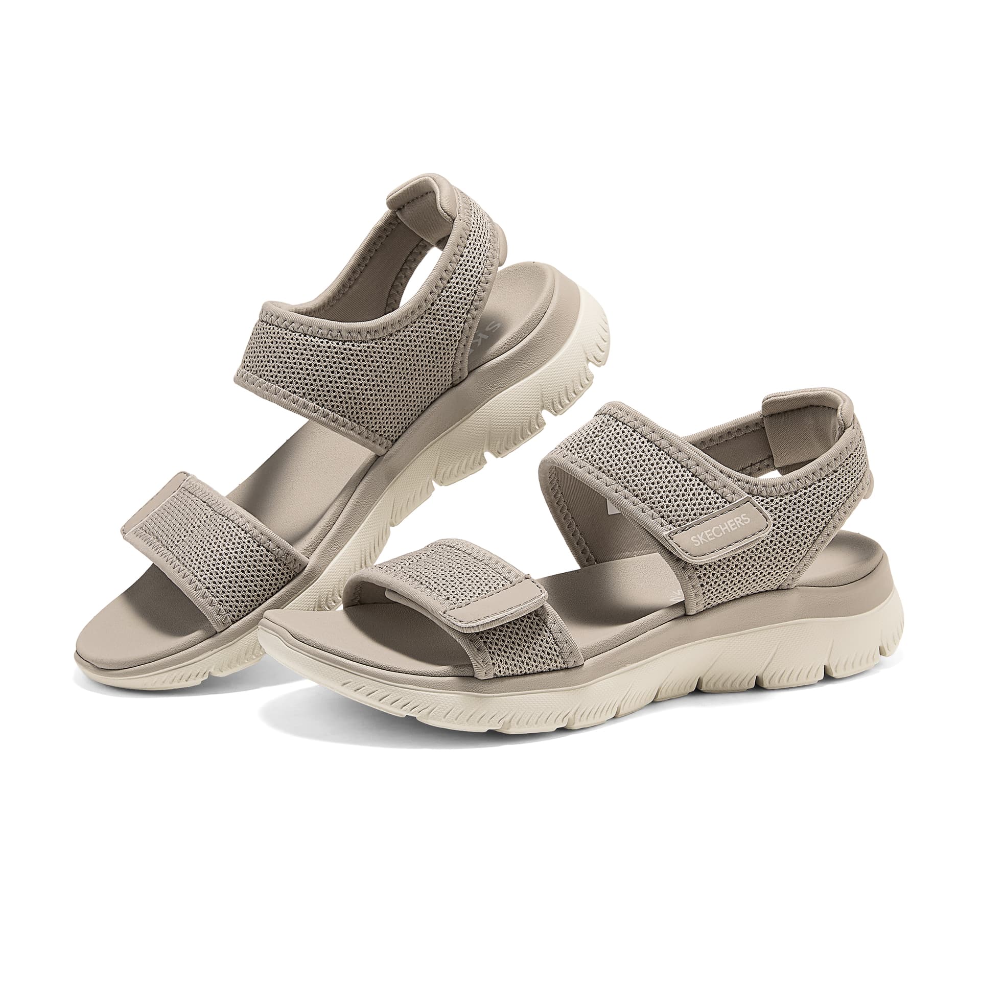 Шлёпанцы Skechers Sport Comfort One Шнуровки Сандалии Женские Тауповые - изображение 3