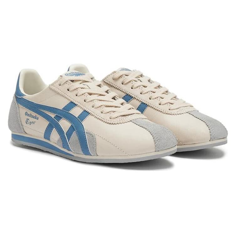 Кроссовки Onitsuka Tiger RUNSPARK Удобная Амортизация Устойчивая к износу Низкий Верх Повседневная Обувь Унисекс Бежевый Синий - изображение 3