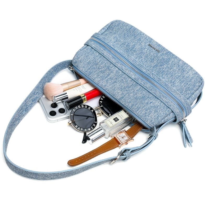 Сумка через плечо Daphne Crossbody сумки Джинсовый синий Женские - изображение 7