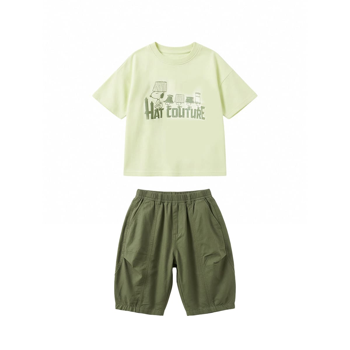 Снупи F01 Зелёный Kids Повседневные спортивные костюмы Наборы - изображение 1