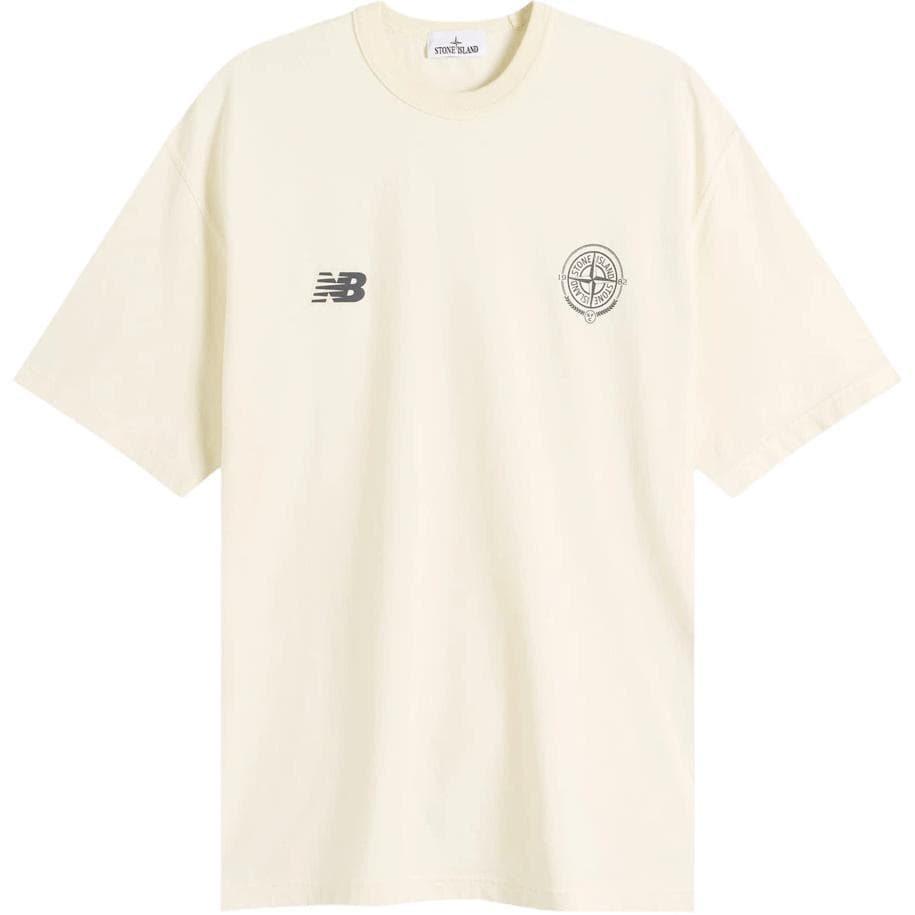 Футболка STONE ISLAND New Balance Collaboration Экрю Унисекс T-рубашки - изображение 1