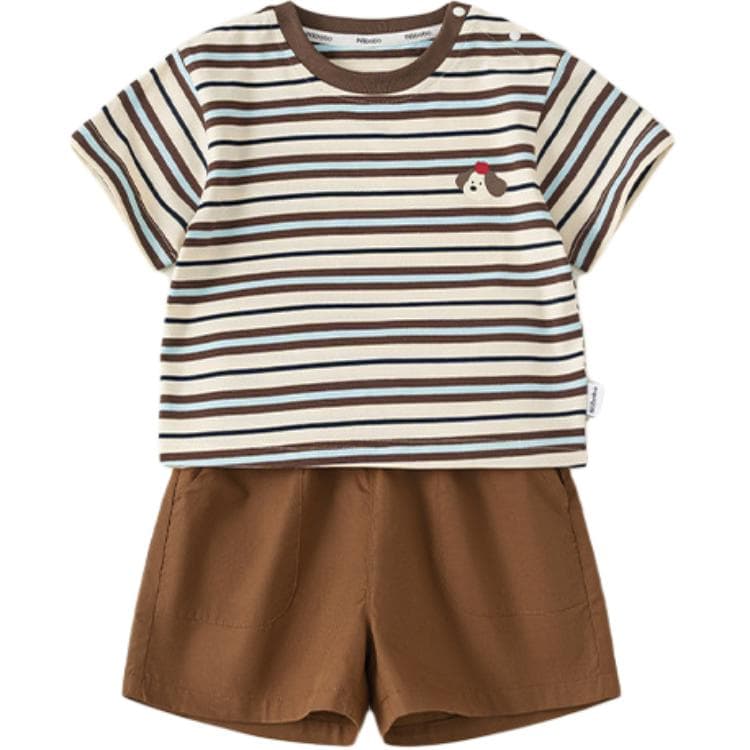 PIERRE CARDIN Синий кофе Полосы Kids Повседневные спортивные костюмы Наборы - изображение 1