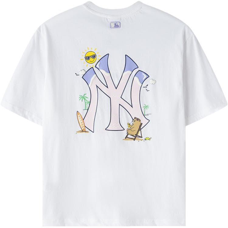 Футболка MLB Белый Темно-Синий Kids T-Рубашки - изображение 1