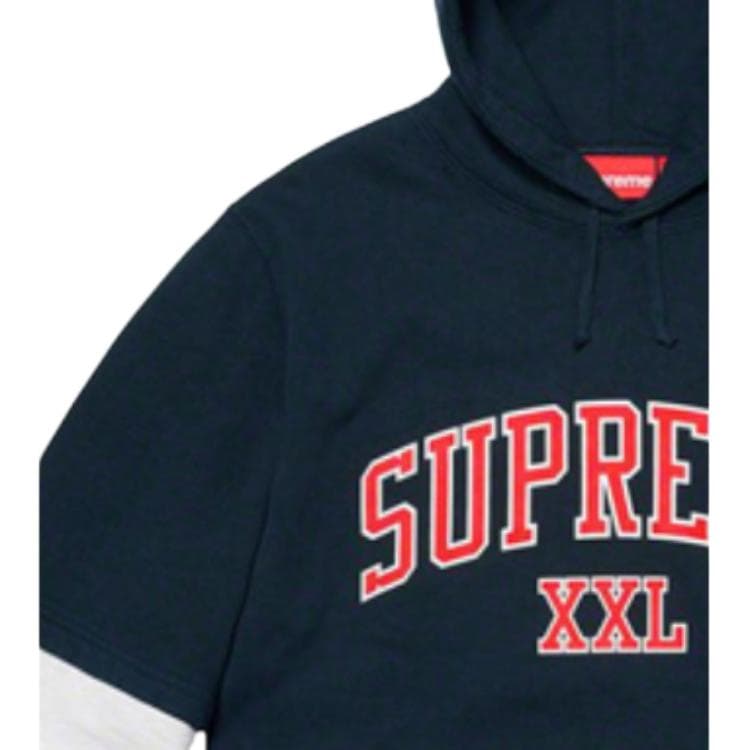 Кофта Supreme XXL Hooded Sweatshirt Navy - изображение 3