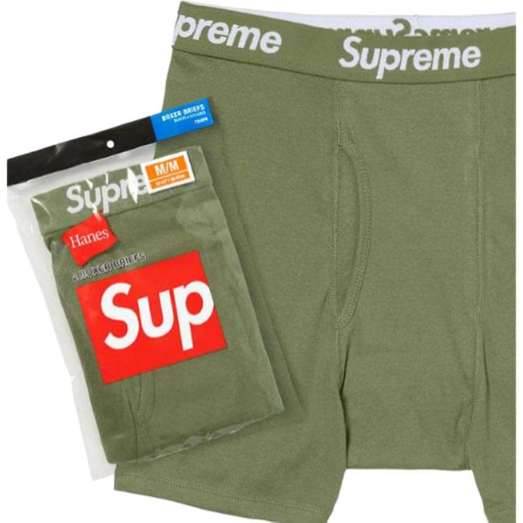 Трусы Supreme x Hanes Boxer Briefs Green - изображение 2
