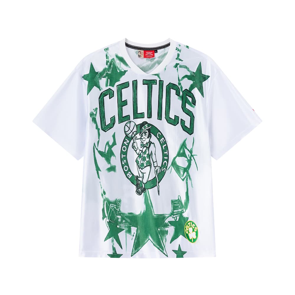 Футболка SPRAYGROUND | NBA HWC Celtic Натуральный Белый Унисекс T-Рубашки - изображение 1