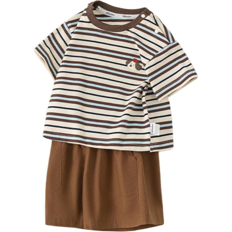 PIERRE CARDIN Синий кофе Полосы Kids Повседневные спортивные костюмы Наборы - изображение 2