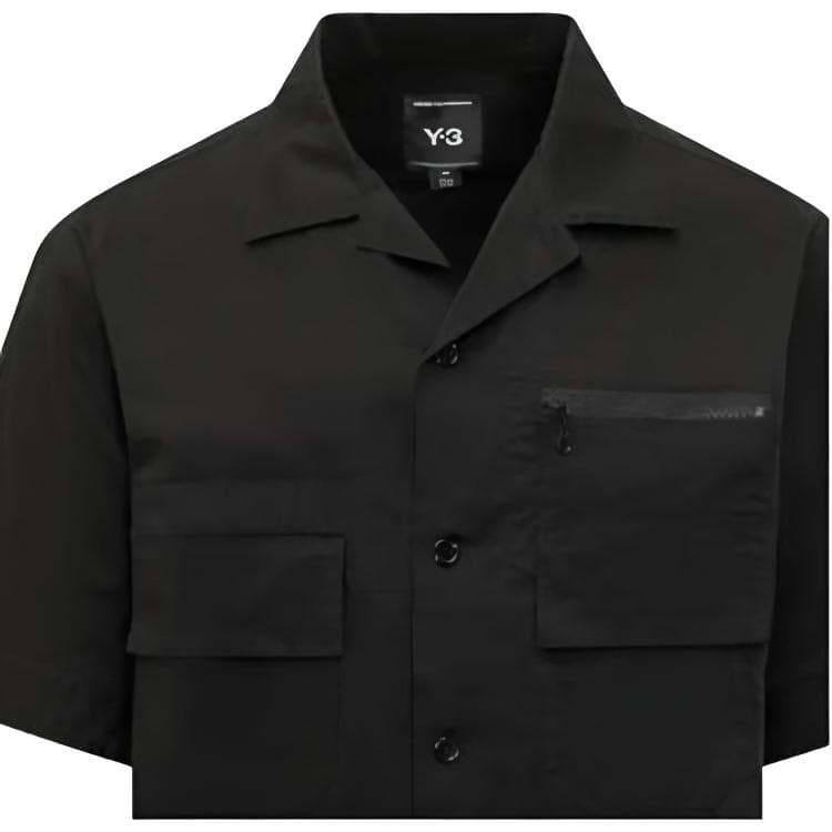 Рубашка Y-3 Black Pocket Shirt Однотонный однобортный рубашки с коротким рукавом мужской - изображение 5
