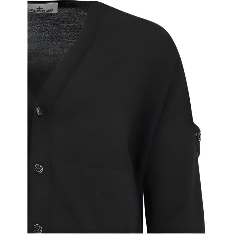 Stone Island V-Neck Knit Sweater Black - изображение 4