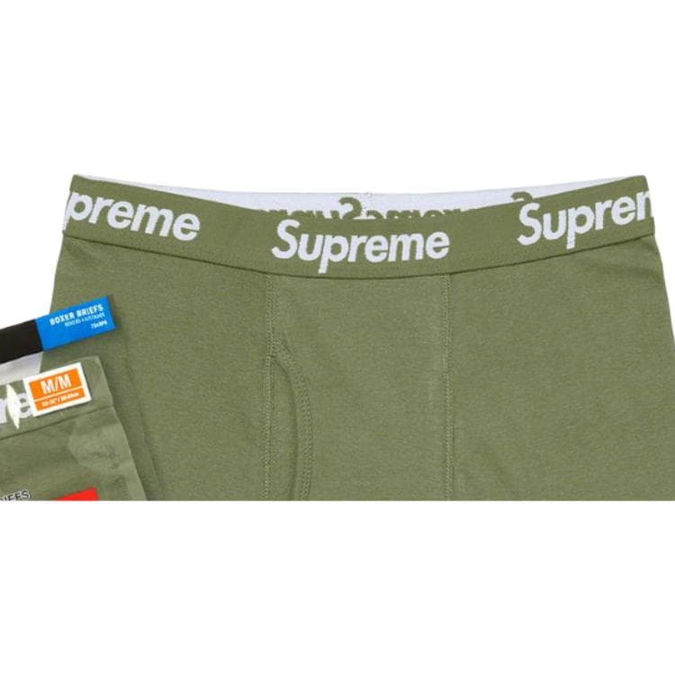 Трусы Supreme x Hanes Boxer Briefs Green - изображение 3