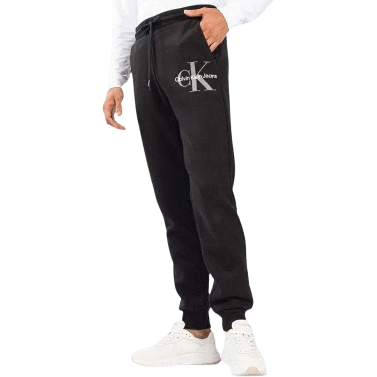 Штаны Calvin Klein Минималистский Letter Удобный Универсальный Флисовые Подкладочные Повседневные Штаны Мужские Черные - изображение 2