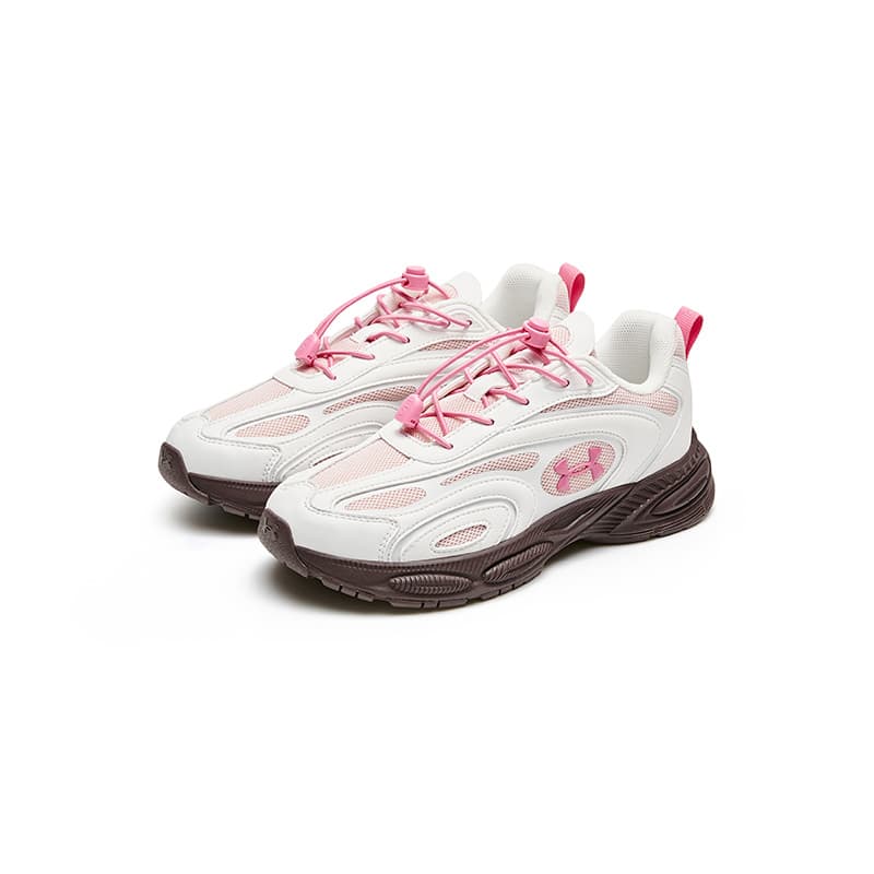 Кроссовки Under Armour Детская повседневная обувь Low Топ Белый Розовый Kids - изображение 2