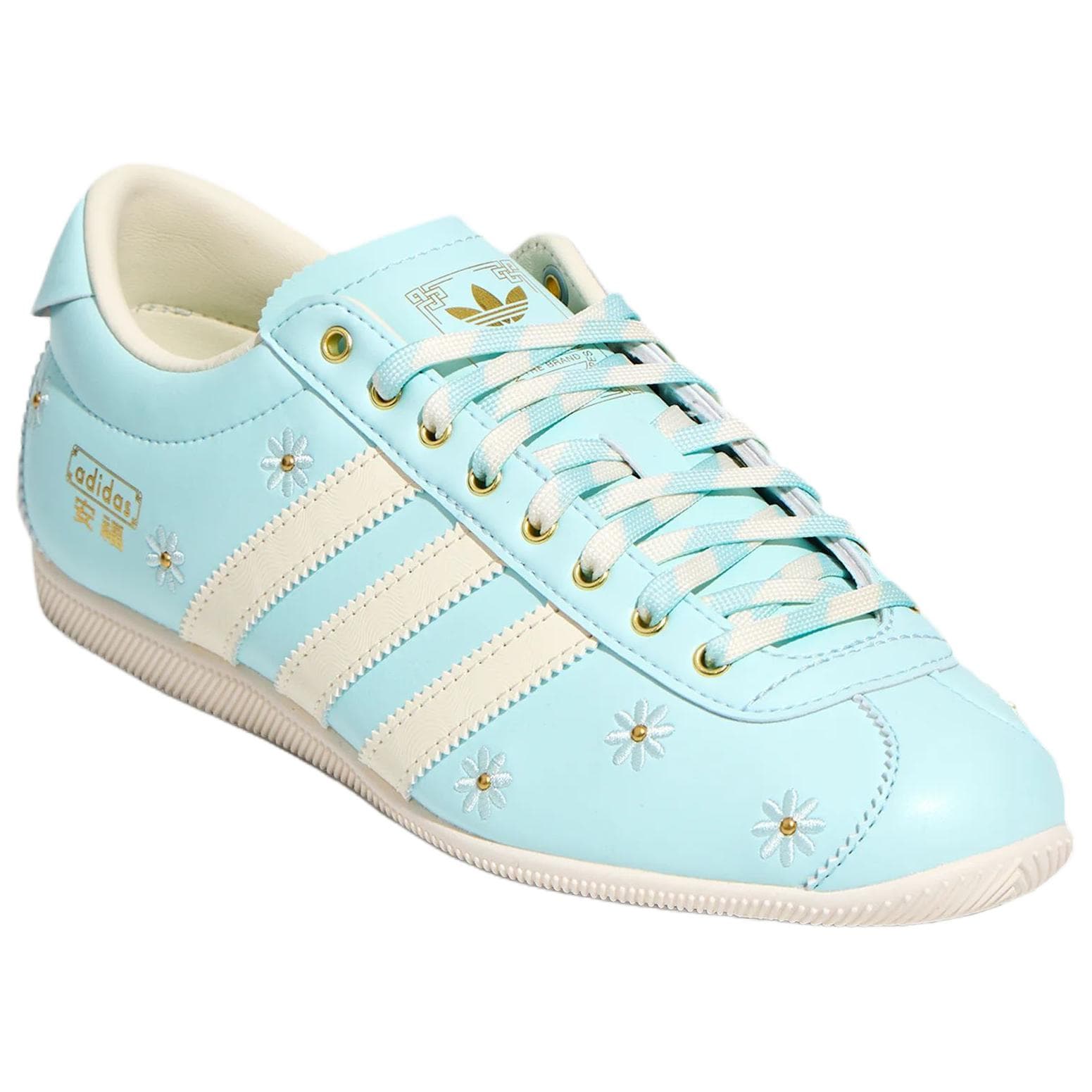 Кроссовки Adidas Originals ANFU Кеды немецкой армии (GAT) Низкий Топ Небесно-синий Белый Женский - изображение 3