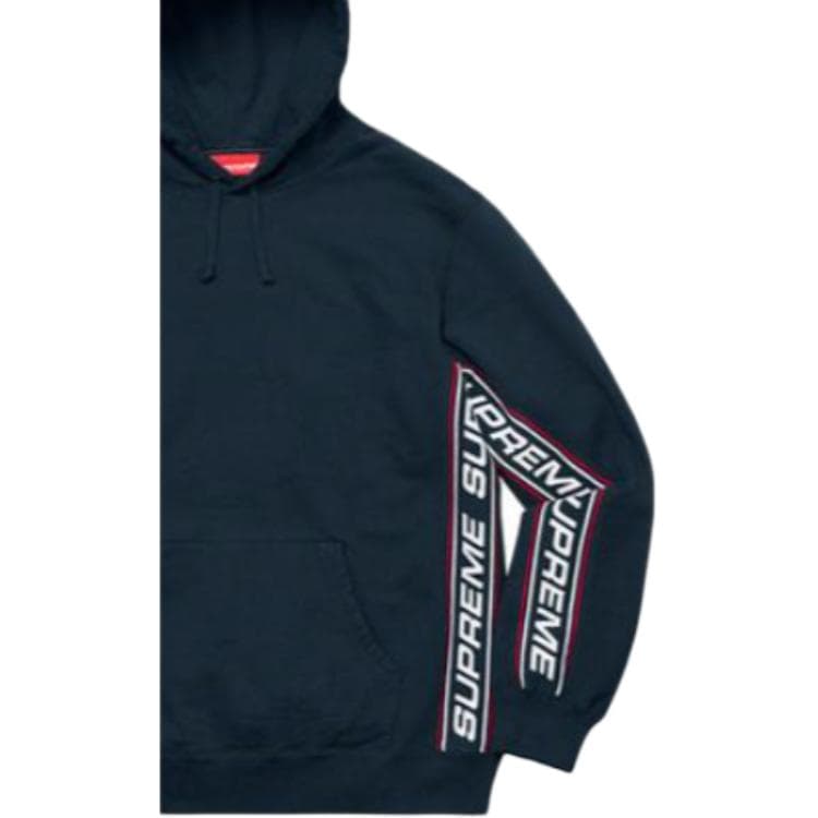 Кофта Supreme FW19 Week 3 Text Rib Hooded Sweatshirt logo - изображение 3