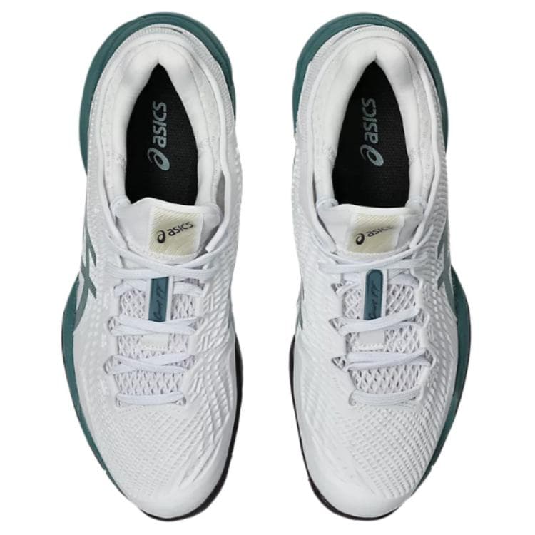 Кроссовки для тенниса ASICS Court FF 3 Теннисные кроссовки Низкий топ Белый Пыльно-синий Зеленый Мужской - изображение 3