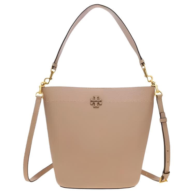 Мини-сумка Tory Burch McGraw Коровья кожа Ведрообразная сумка Сумка через плечо Женская Винтажный желтый - изображение 1