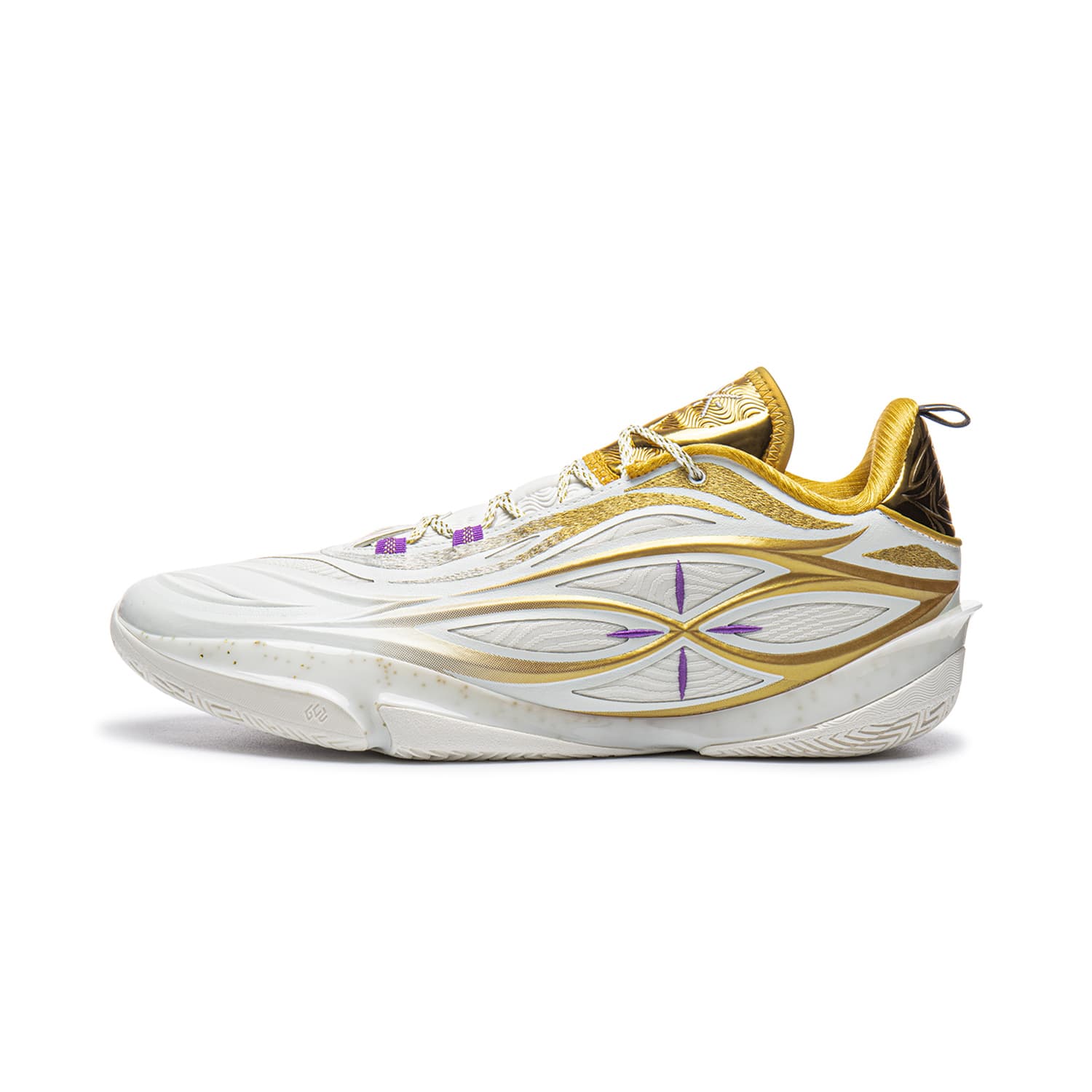 Кроссовки для баскетбола Li-Ning Wade 808 5 Ultra V2 Легкий гибкий стабильный поддержка покрытие антискручивание амортизация противоскользящий износостойкий дышащий отскок сцепление лоу-топы баскетбольные кроссовки мужской белое золото - изображение 1