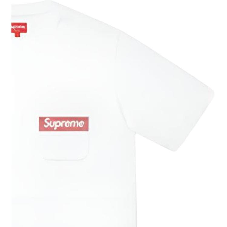 Футболка Supreme SS19 Mesh Stripe Pocket Tee White - изображение 6