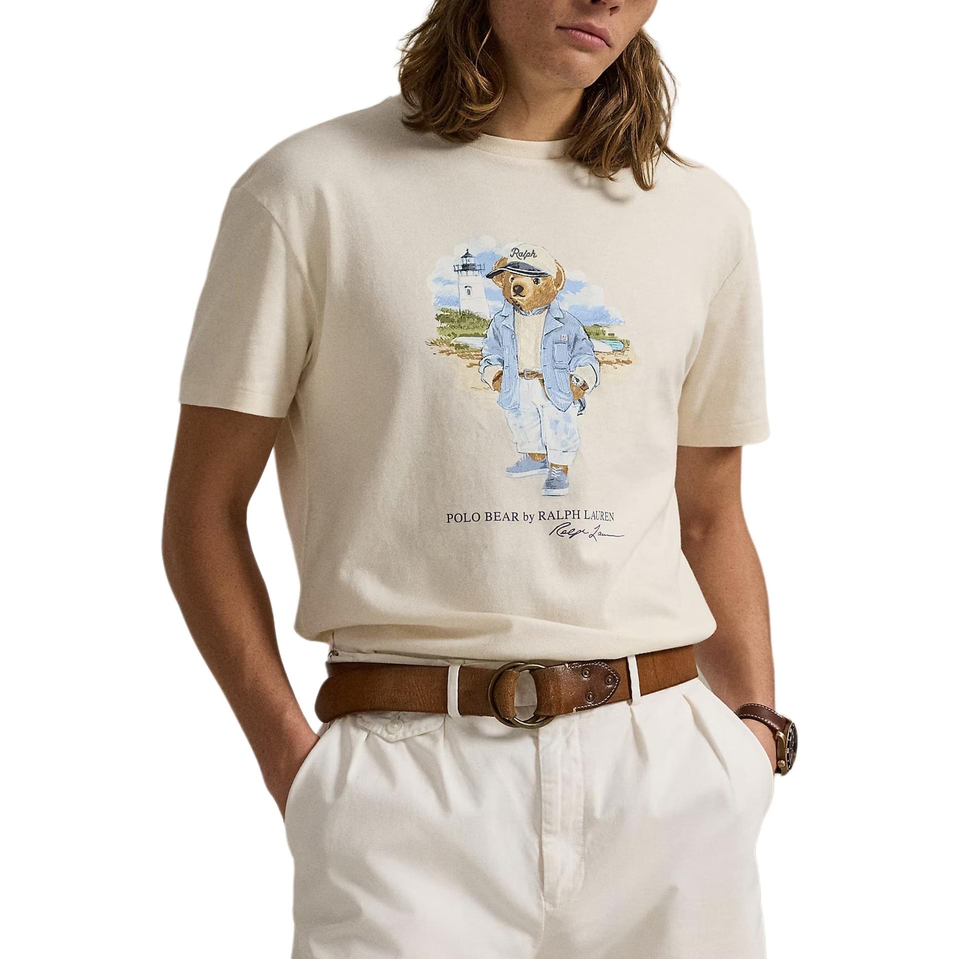 Футболка Polo Ralph Lauren Polo Bear T Рубашка Классическая версия Мужская Белая - изображение 3