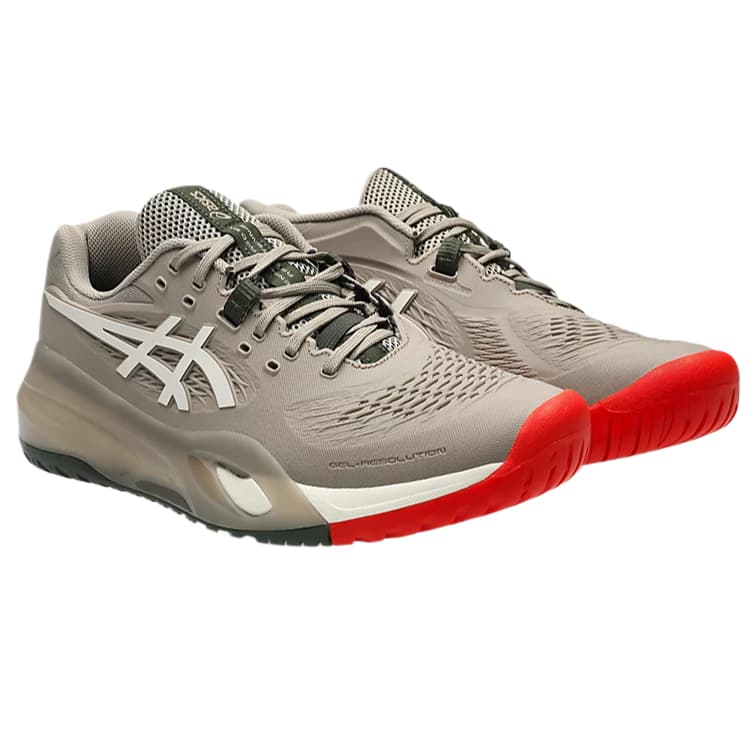 Кроссовки для тенниса ASICS GEL RESOLUTION X Теннисные кроссовки Низкий топ Тауповый Мягкий Овсяной Мужской - изображение 3