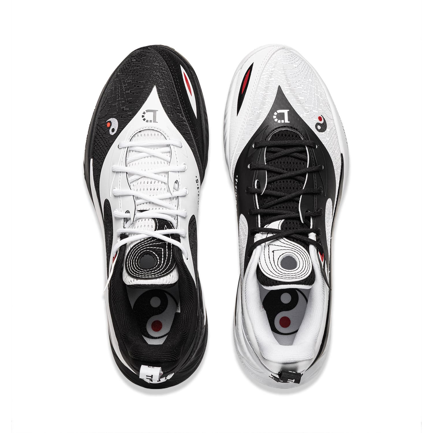 Кроссовки для баскетбола Li NING DLO2 Баскетбольные кроссовки Низкий Топ Черный и Белый Несовпадающие Мужской - изображение 4