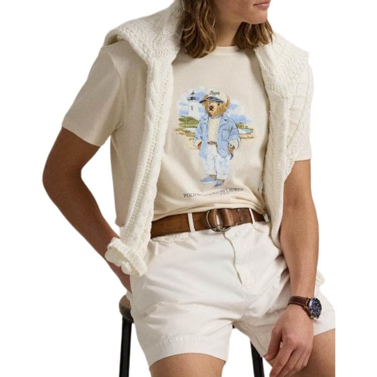 Футболка Polo Ralph Lauren Polo Bear T Рубашка Классическая версия Мужская Белая - изображение 4