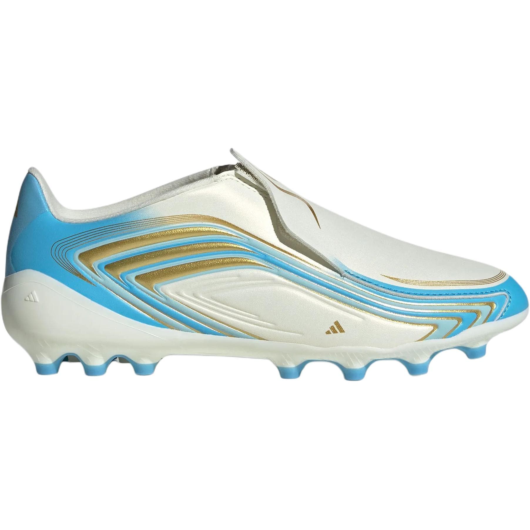 Бутсы Adidas F50 Детские футбольные бутсы Low Топ Белый и синий цвет Kids - изображение 2