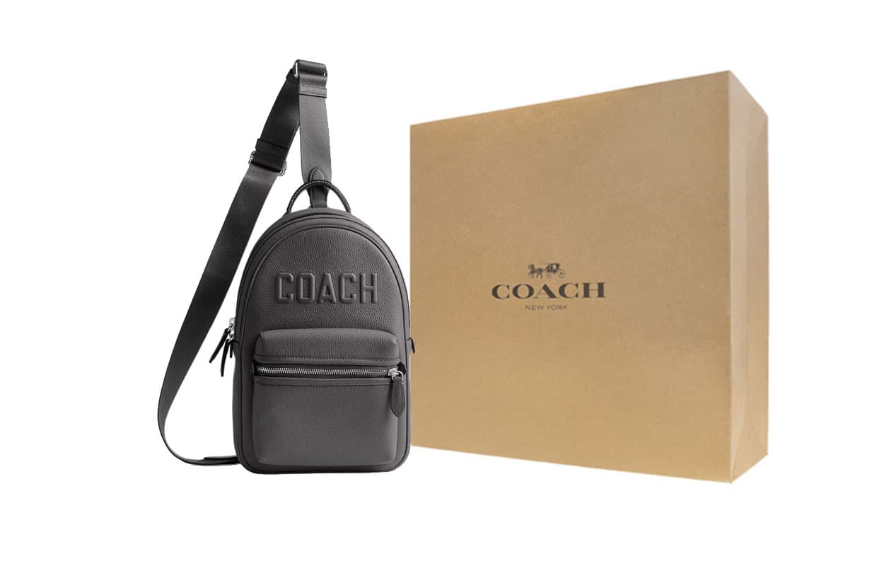Нагрудная сумка COACH Charter Утонченная Телячья Кожа Сумка через плечо (Слинг) Сумка через плечо Маленькая Мужская Уголь - изображение 4