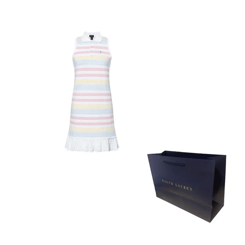 Платье Polo Ralph Lauren SS25 Розово-белое для подростков - изображение 3