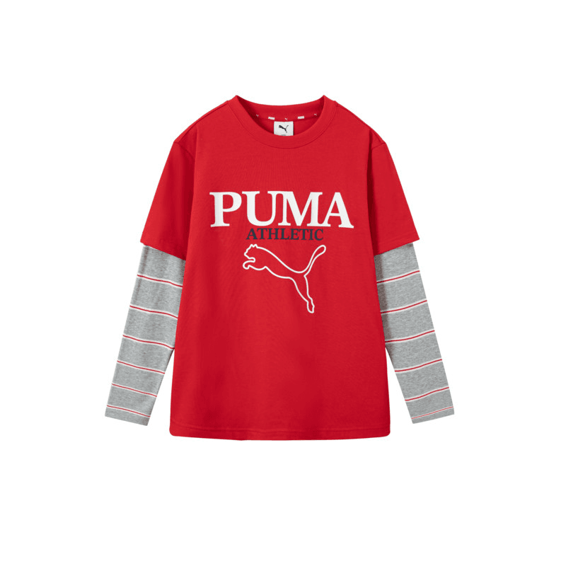 Футболка PUMA Красный Серый Тон 00362 Детские Т-рубашки - изображение 1