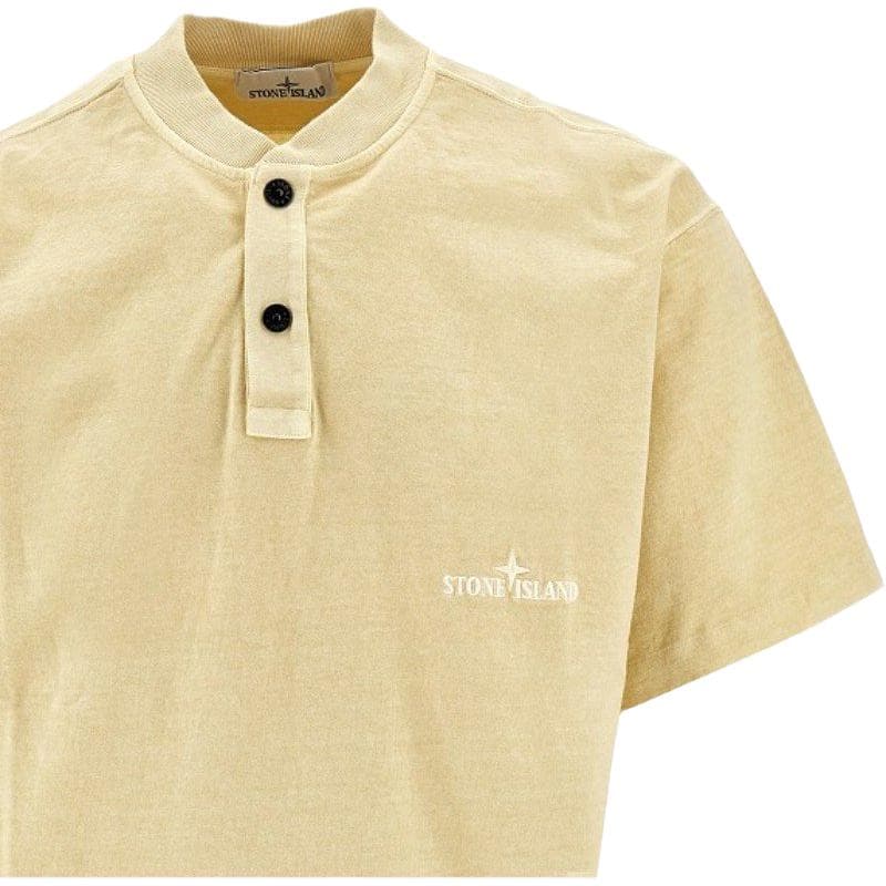 Футболка STONE ISLAND T-рубашка мужская светло-желтая - изображение 5