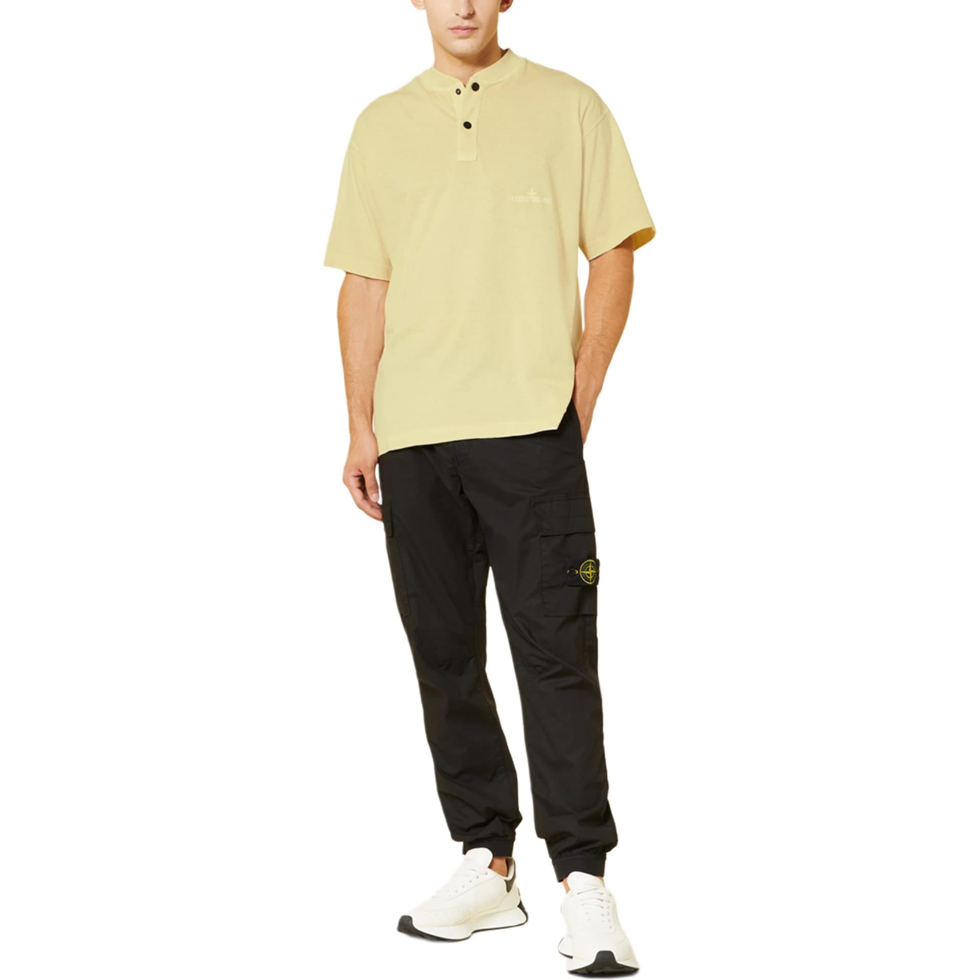 Футболка STONE ISLAND T-рубашка мужская светло-желтая - изображение 2