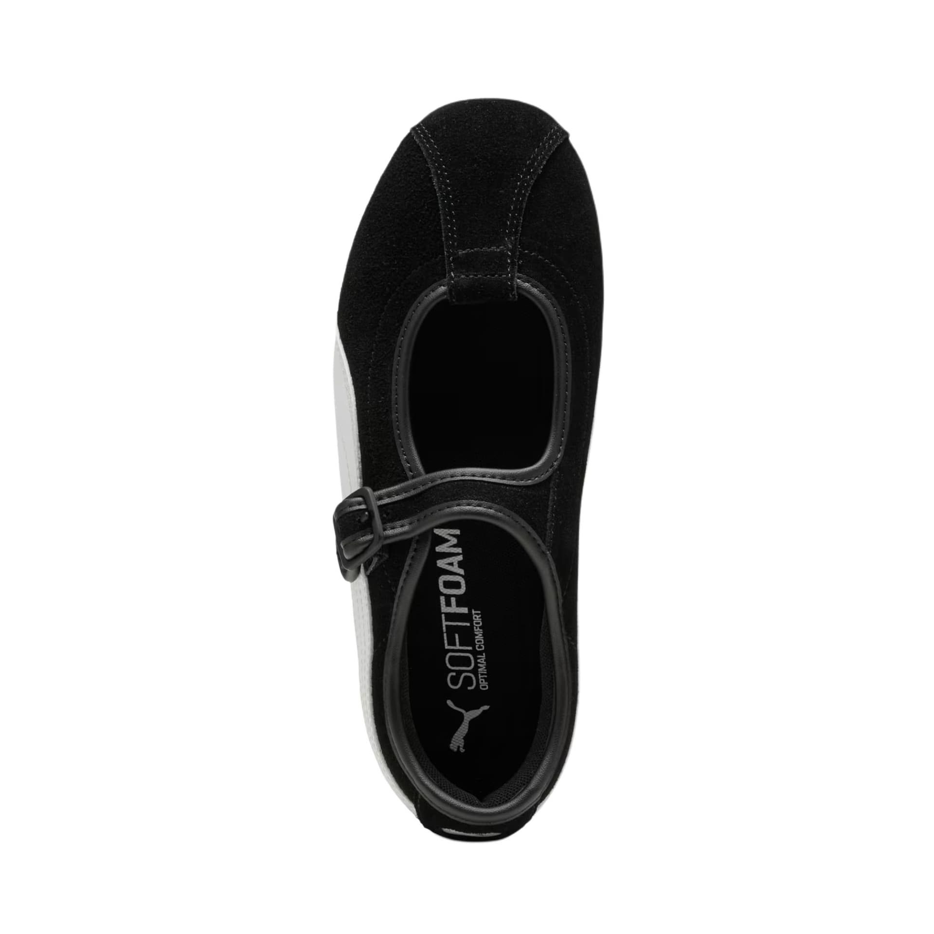 PUMA Tacklette Коровья кожа Тонкие и без объема Туфли Мэри Джейн Женские Черный белый - изображение 3