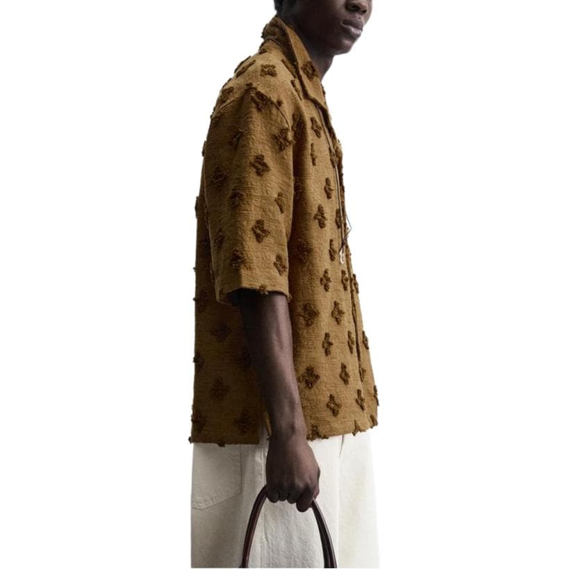 Рубашка ZARA Jacquard Loose Fit Shirt - изображение 5