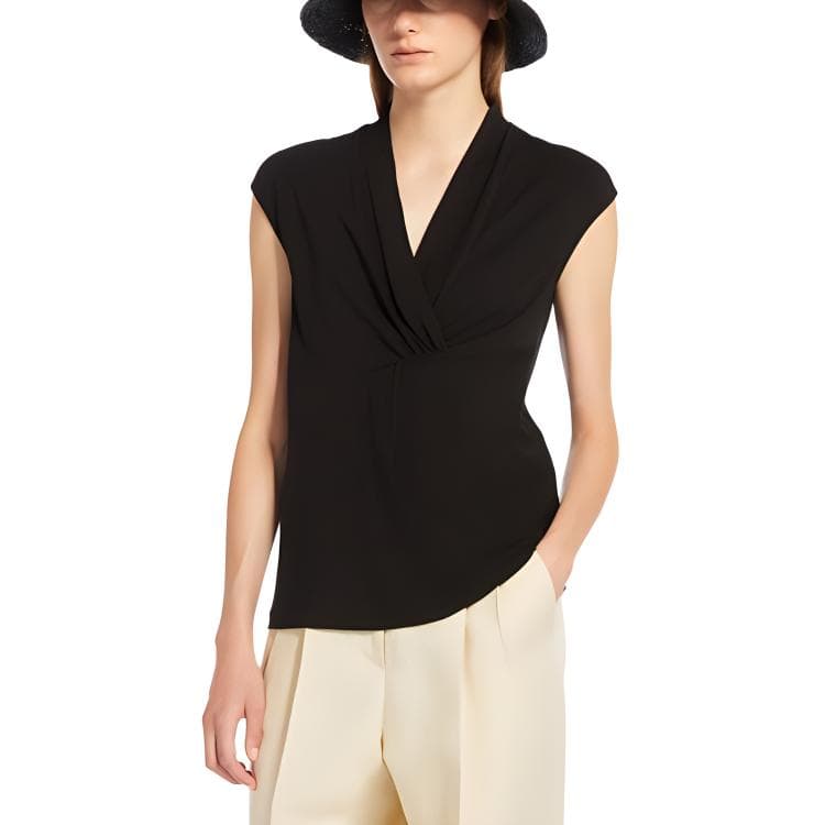 Майка WEEKEND MaxMara Negozi Lyocell Jersey Top V - изображение 3