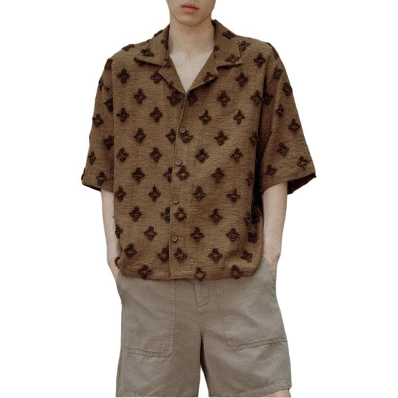 Рубашка ZARA Jacquard Loose Fit Shirt - изображение 6