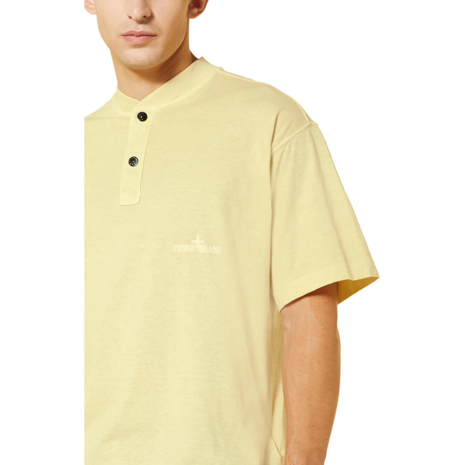 Футболка STONE ISLAND T-рубашка мужская светло-желтая - изображение 4