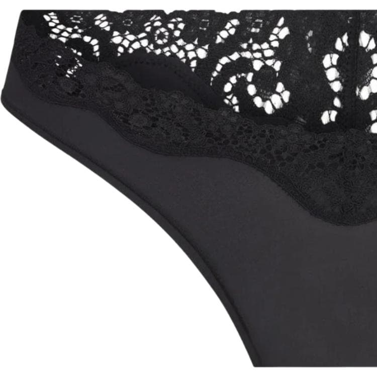 Трусы SKIMS FITS EVERYBODY LACE DIPPED THONG 1 ONYX - изображение 2