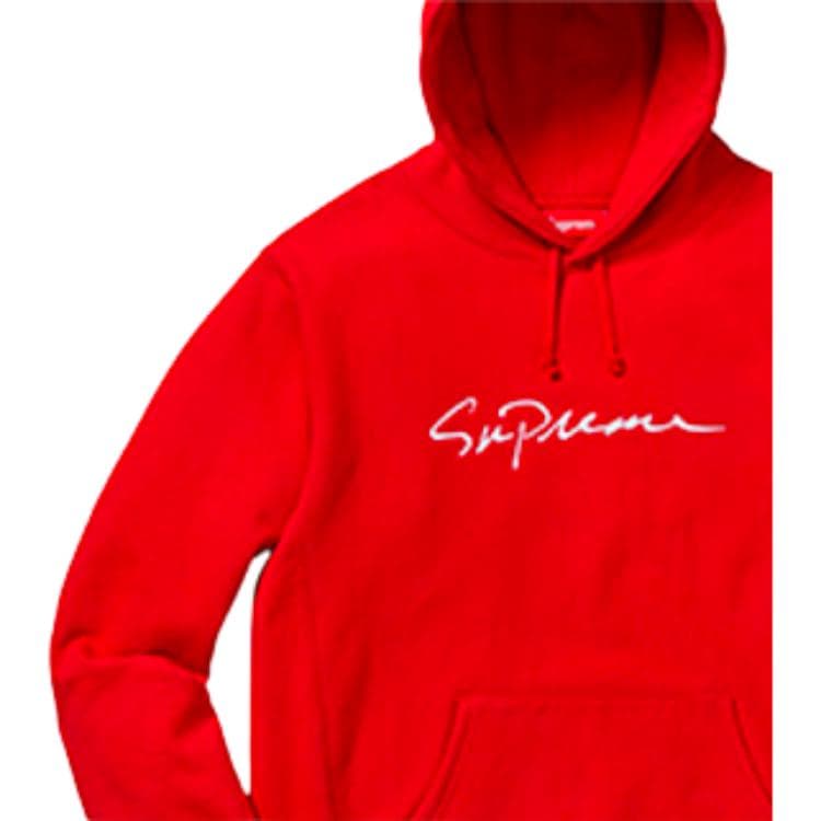 Кофта Supreme x Swarovski SS19 Logo Hooded Sweatshirt Red - изображение 2