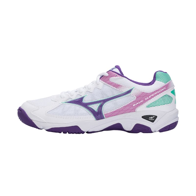 Кроссовки Кроссовки для волейбола Mizuno Wave Supersonic CN низкий топ белые и фиолетовые унисекс - изображение 1