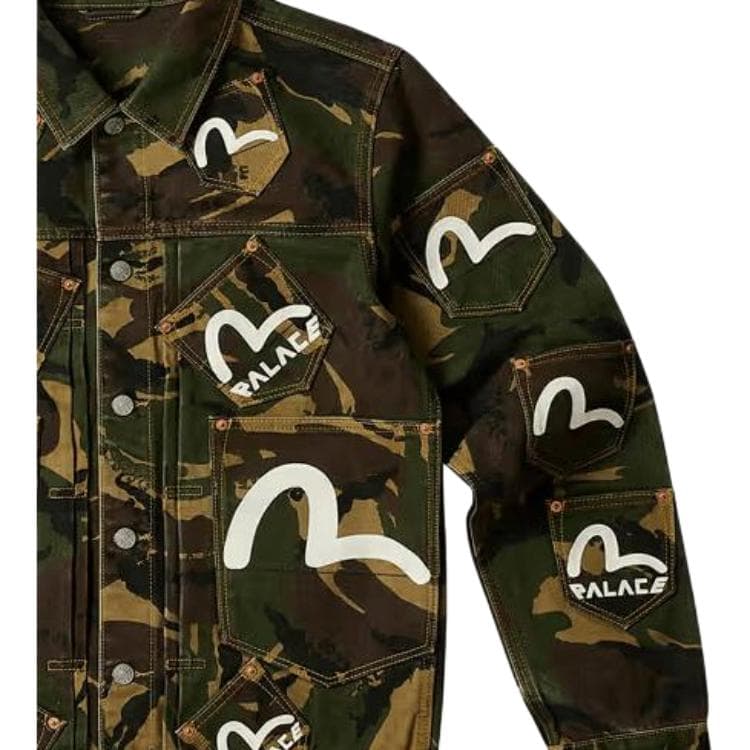 Джинсовая куртка PALACE x EVISU Type One Denim Jacket Camo - изображение 5